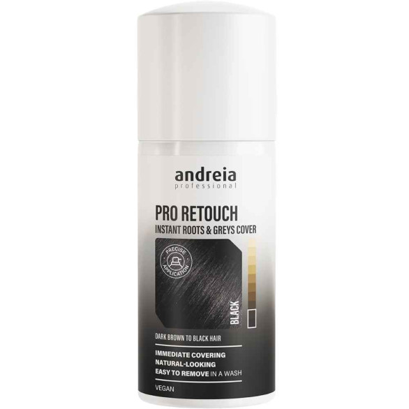 Andreia Professional Pro Retouch Preto – Spray de Cobertura de Raízes e Cabelos Brancos