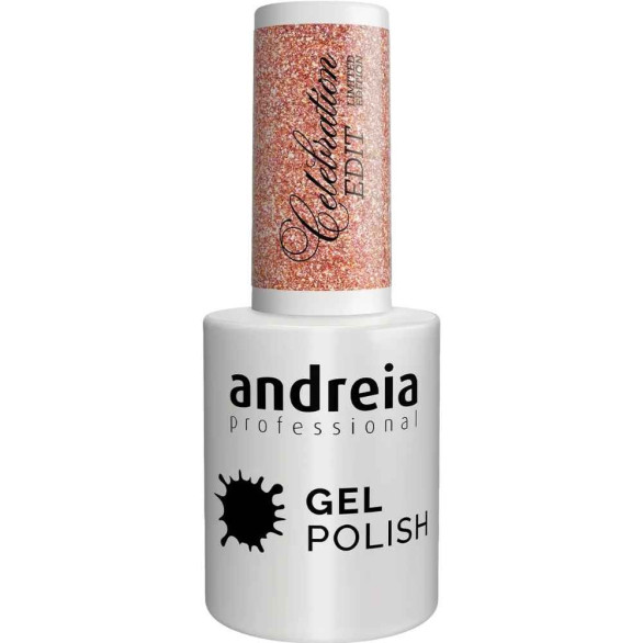 Andreia Gel Polish Celebration Edit CE2 – Rosa com Glitter Dourado 10,5 ml