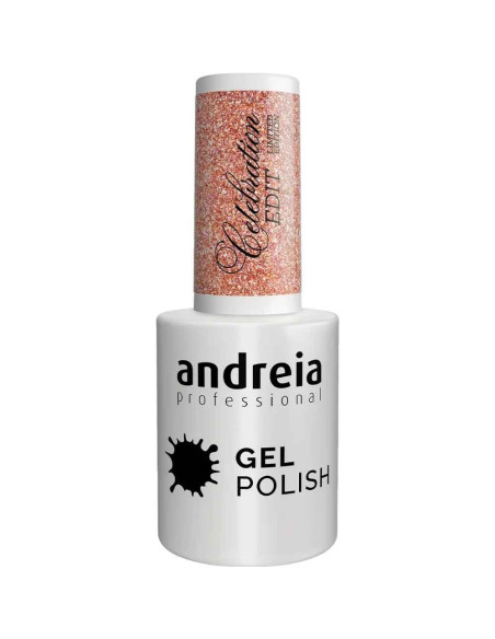 Andreia Gel Polish Celebration Edit CE2 – Rosa com Glitter Dourado 10,5 ml