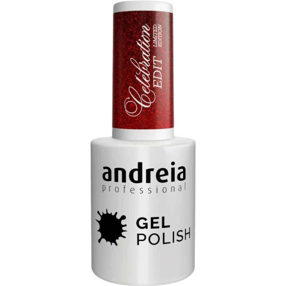 Andreia Gel Polish Celebration Edit CE4 – Vermelho Vibrante Cintilante 10,5 ml