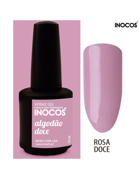 Algodão Doce Verniz Gel 15ml Inocos INOCOS Verniz Gel