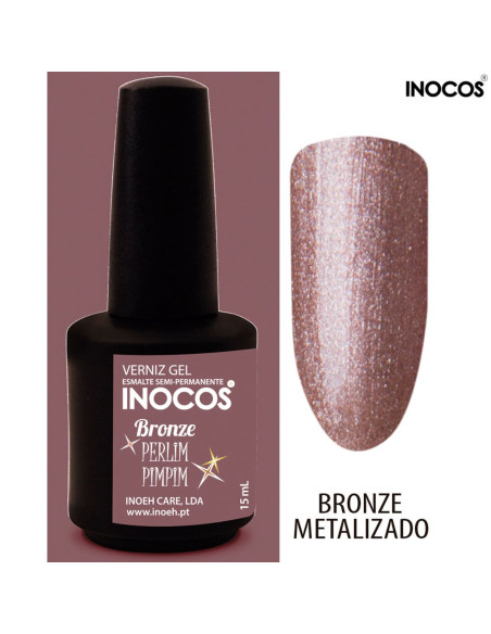 Bronze Perlimpimpim Verniz Gel 15ml Inocos INOCOS Verniz Gel