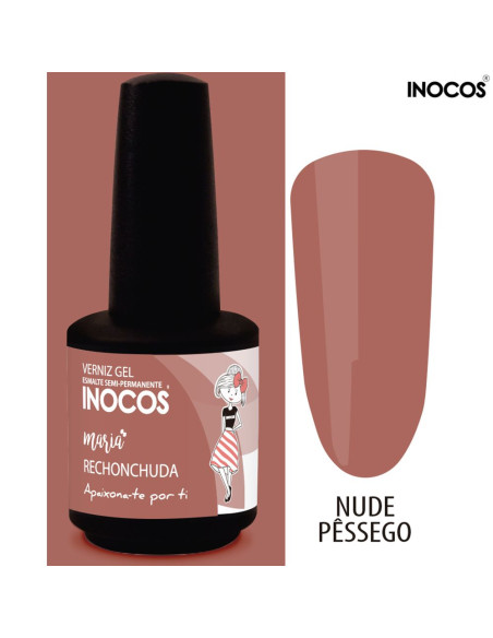 Maria Rechonchuda Verniz Gel Nude Pêssego 15 ml Inocos INOCOS Verniz Gel