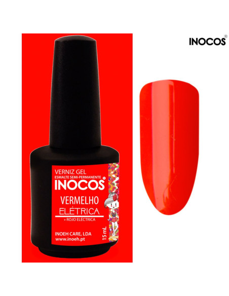 Maria Elétrica Vermelho Verniz Gel 15ml Inocos INOCOS Verniz Gel