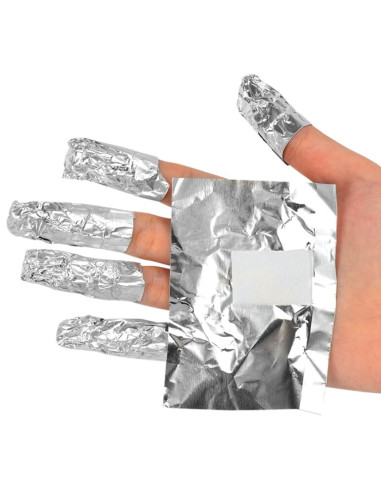 100 Bandas Removedoras de Verniz Gel (Pratas) Descartáveis Manicure Pedicure