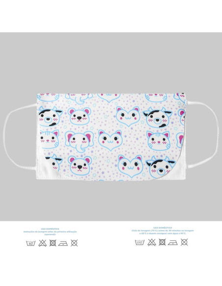 Máscara de Proteção Facial para Criança – Estampas de Animais