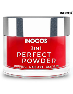 P43 Vermelho Meu Amor 20g Perfect Powder 3 IN 1 Inocos | Dipping Powder Inocos | Inocos