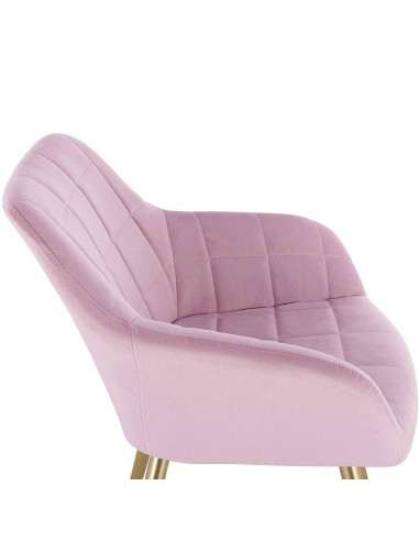 Cadeira Veludo com Pés Dourados Mobiliário Cabeleireiro