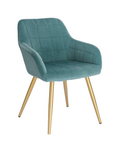 Cadeira Veludo com Pés Dourados Mobiliário Cabeleireiro 2