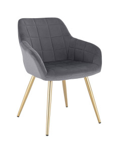 Cadeira Veludo com Pés Dourados Mobiliário Cabeleireiro 2