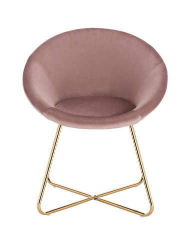 Cadeira Veludo Formato Oval Mobiliário Cabeleireiro