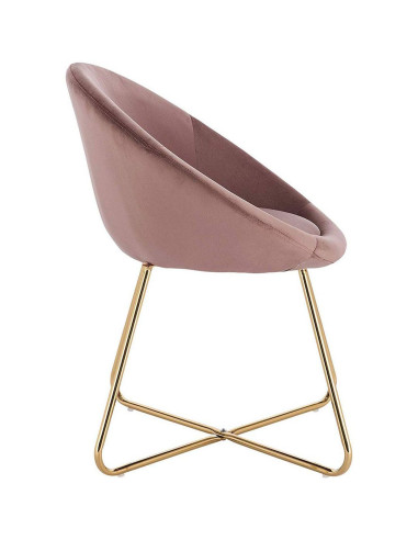 Cadeira Veludo Formato Oval Mobiliário Cabeleireiro