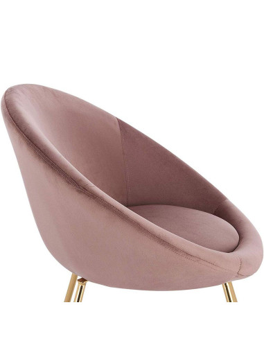 Cadeira Veludo Formato Oval Mobiliário Cabeleireiro