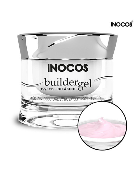 Gel Construção Rosa Leitoso Intenso 50gr Inocos Gel Construção Média Viscosidade