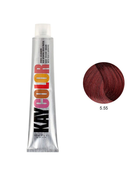 Coloração 5.55 Castanho Claro Acajú Intenso 100ml - Kaycolor Kay Color