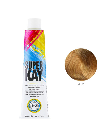 Coloração 9.03 Loiro Claríssimo Natural Quente 180ml - SuperKay SUPERKAY 