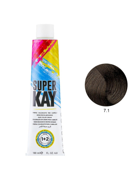 Coloração 7.1 Loiro Cinza 180ml - SuperKay SUPERKAY 