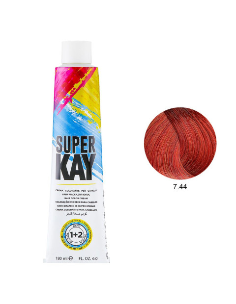 Coloração 7.44 Loiro Cobre Intenso 180ml - SuperKay | SUPERKAY  | Super Kay