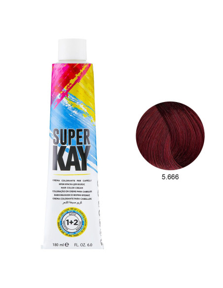 Coloração 5.666 Castanho Claro Ruivo Extra Intenso 180ml - SuperKay SUPERKAY 