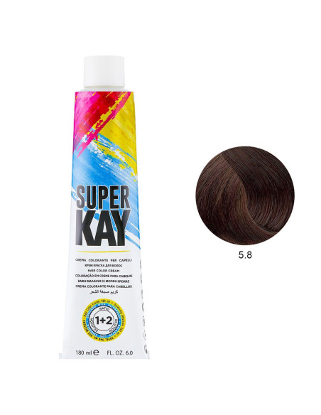 Coloração 5.8 Castanho Claro Chocolate 180ml - SuperKay SUPERKAY 