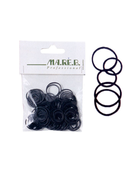 Elásticos Borracha Pretos 125unid. Frizetes | Ganchos | Molas 