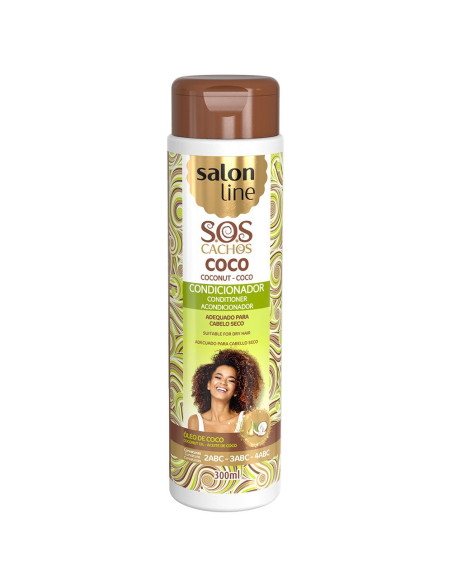 Condicionador SOS Cachos Coco Tratamento Profundo 300ml - Salon Line DESC Salon Line SOS Cachos