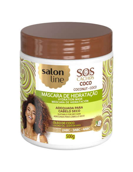 Máscara SOS Cachos Coco Tratamento Profundo 500gr - Salon Line Salon Line SOS Cachos