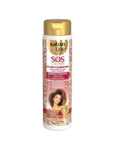 Condicionador SOS Cachos Rícino e Queratina 300ml - Salon Line Salon Line SOS Cachos